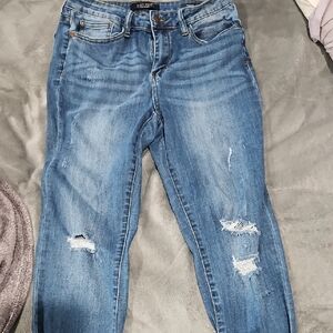 Women's Blue Distressed Jeans